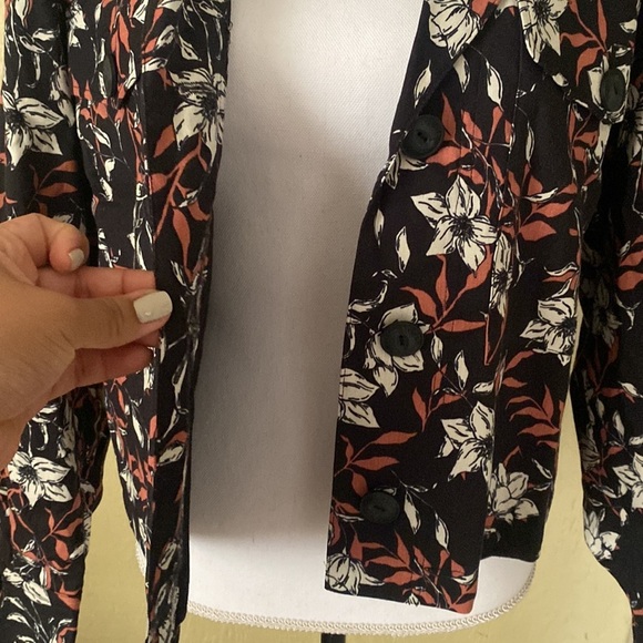 Rag & Bone Jessie Floral Print Linen Blend Shirt Jacket - Picture 5 of 11
